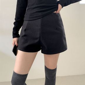 비욘트 피치기모 모직 하이웨스트 핀턱 3부 숏팬츠  2color _P409564315