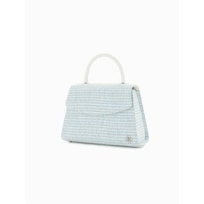 Grace Plie Tweed Middle Bag (Sky Blue)