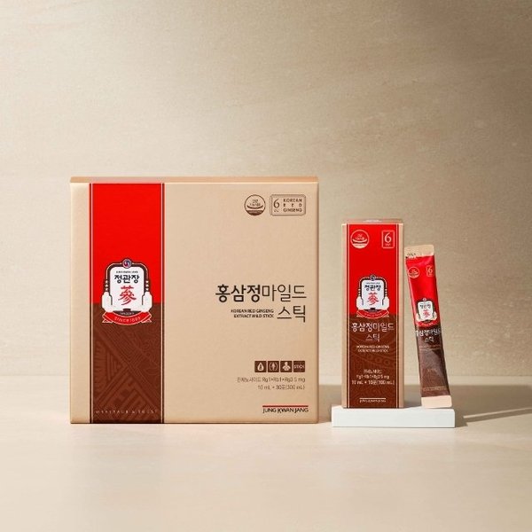 홍삼정 마일드스틱 10ml 30포+쇼핑백-선물포장 6년근 홍삼농축액 활기력 홍삼원 골드