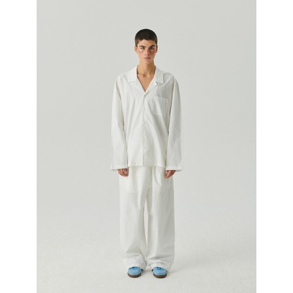 White wide pajama set