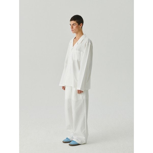 White wide pajama set