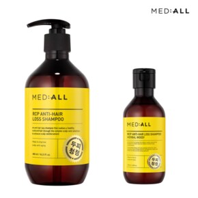 MEDIALL 두피 청정 탈모 비듬 완화 약산성 샴푸 480ml+100ml 우디허발향