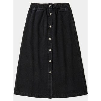 컬럼비아 유니버시티 SL-LABEL FRONT BUTTON DENIM SKIRT 블랙데님