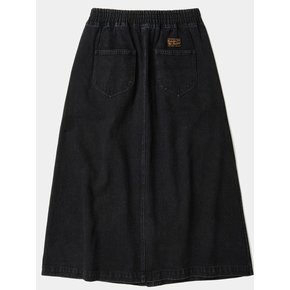 SL-LABEL FRONT BUTTON DENIM SKIRT 블랙데님