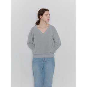 Classic Soft V-Neck Knit - Gray