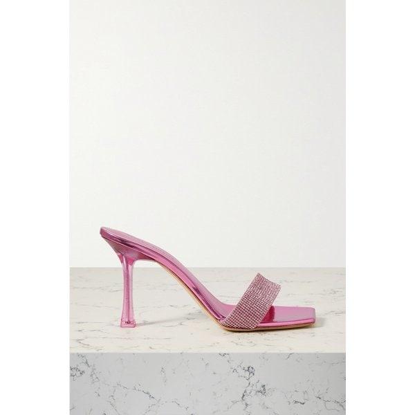 마그다부트림 크리스털 장식 메탈릭 가죽 뮬 핑크 1647597288795089