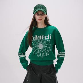 [마르디메르크디악티프] MARDI FLOWER KNIT PULLOVER_GREEN IVORY/ AFK33KPO003GNIV