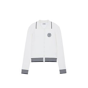 클래식로고 니트 가디건 화이트