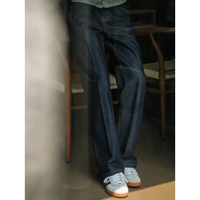 Lucid stitch point straight denim pants_Indigo