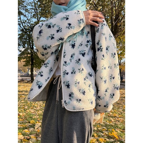 로라 양털플리스 집업_BLUE