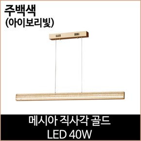 메시아 직사각 골드 LED 40w 주백색 식탁등 주방등 펜던트등