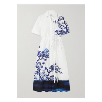 에르뎀 프린트  코튼 포플린 셔츠 드레스 화이트 46376663162865392