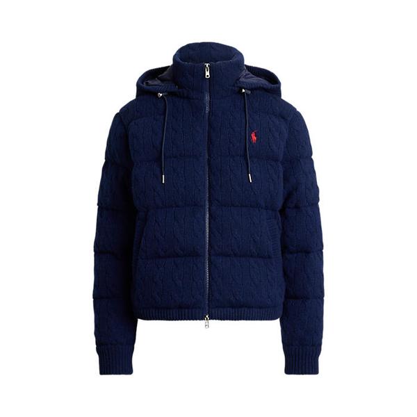 여성 케이블 니트 울 캐시미어 퀼트 재킷(WMPOOTWN2820384410)