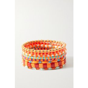 Colour Therapy Set Of Eight Enamel And Gold-tone Bracelets 오렌지