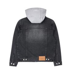 A LOGO PATCH DENIM HOODIE JACKET BLACK-A로고패치 데님 후드