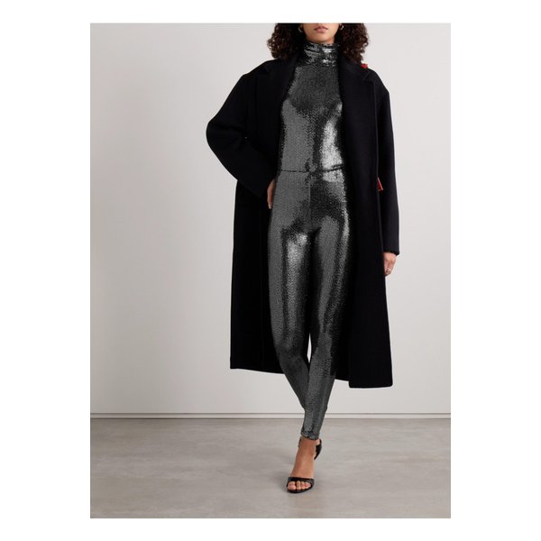 조옐라 시퀸 스트레치 저지 터틀넥 탑 블랙 1647597343542178