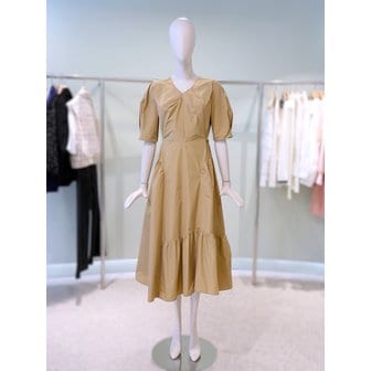 듀엘 [파주점] 브이넥 꼬임 볼륨 원피스 D253MSE013