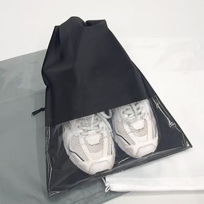 신발주머니 신발주머니 부직포 블랙 투명창 A