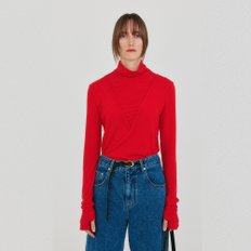 ZOL V-Point Mockneck T-Shirt - Red