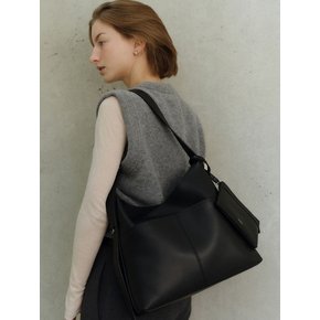 Two Pocket Hobo Bag Large Black