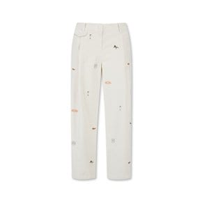 왁[WAAC]골프 (WWPNW24705IVX)Women Embroidery Tapered Pants