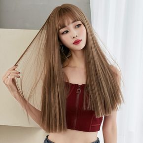 스트레이트 통가발 밀크브라운 긴머리
