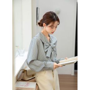 레이스업 스트라이프 벚꽃룩 셔츠 BS13877_P420078881