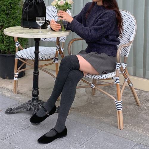 글램핏 / 1+1 오버 니삭스 무릎 양말 반스타킹 롱 레그워머 방한 레깅스