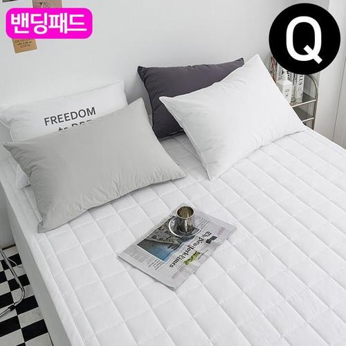 해피니 샤이니 순면 밴딩 패드 퀸 Q (화이트) (카페트겸용)(1)
