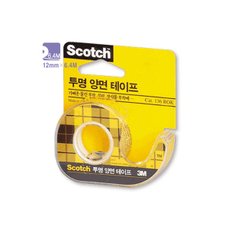 3M 스카치 투명 양면 테이프 136D (12mm*6.35M)