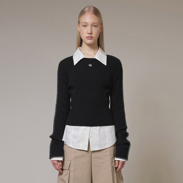 레이브 Logo Knit in Black VK4SP060-10