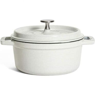  일본 스타우브 냄비0108 Staub Cocotte Round 7.1 inches 18 cm Campagne White Truffle TwoHand