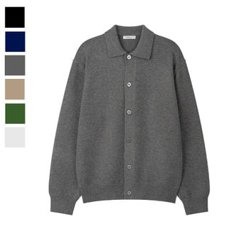 리빌모아 남자 가을 카일 세미크롭 카라넥 니트 가디건 AS-CAA-Q027-차콜