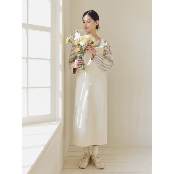 오버롤 코튼 원피스 / 크림