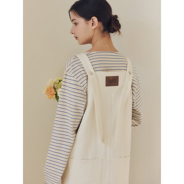 오버롤 코튼 원피스 / 크림