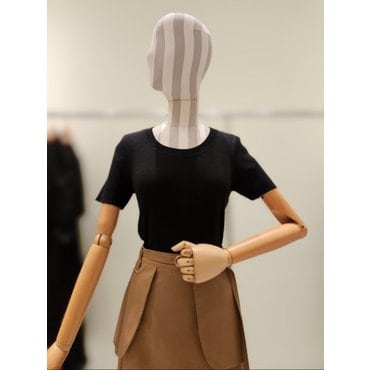 LINE [라인어디션] (N755) U넥 골지 하프 슬리브 풀오버 (NKPOOH0200)