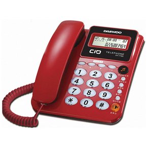 대우 발신자표시 유선전화기 DT-7780 화이트/레드