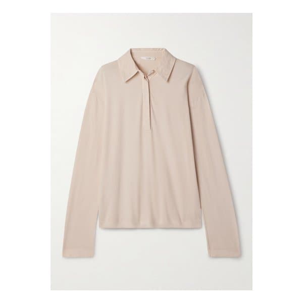 로디 브러시드 코튼 저지 폴로 셔츠 뉴트럴 1647597357670808