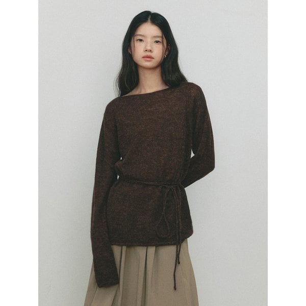 ALPACA BELTED KNIT(BR)