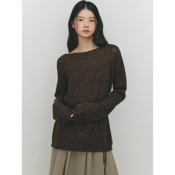 ALPACA BELTED KNIT(BR)