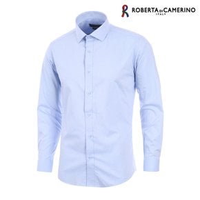 TC카치온 스판 솔리드  슬림핏 블루 긴소매 셔츠 RL1-451-2