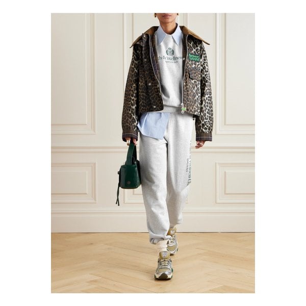 로고 프린트 코튼 블렌드 저지 테이퍼드 트랙 팬츠 1647597343786351