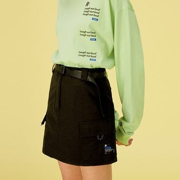 로라로라 [RLOL] (SK-20307) RLOL BELT CARGO SKIRT BLACK