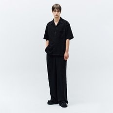 크로셰 오픈카라 하프 셔츠 블랙 ZH3SH312BK