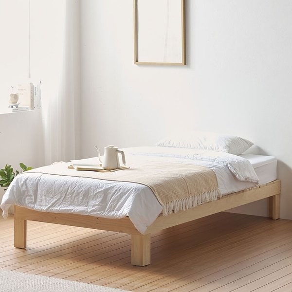 편백나무 통원목 평상형 침대프레임 슈퍼싱글 SS