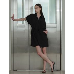 페이크 포켓 카라넥 집업 스트링 점프수트  BX2OP015L0 _P391950648
