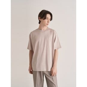 Chain Stitch T-Shirt (Smoke-Beige)