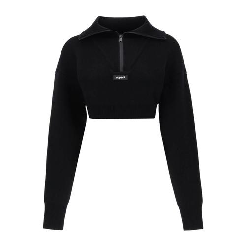 [해외배송] COPERNI 하프 지퍼 크롭 박시 울 스웨터 COPERNI COPML70615 BLACK B0230462774