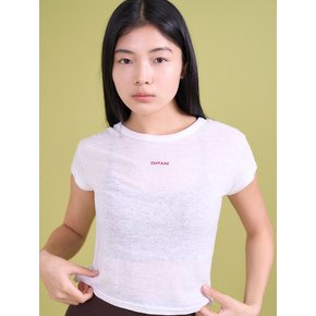 Sheer Bloom Tee (Pure White)