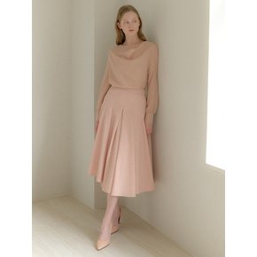Organza Cowl-Neck Blouse / Pink Beige(3color)